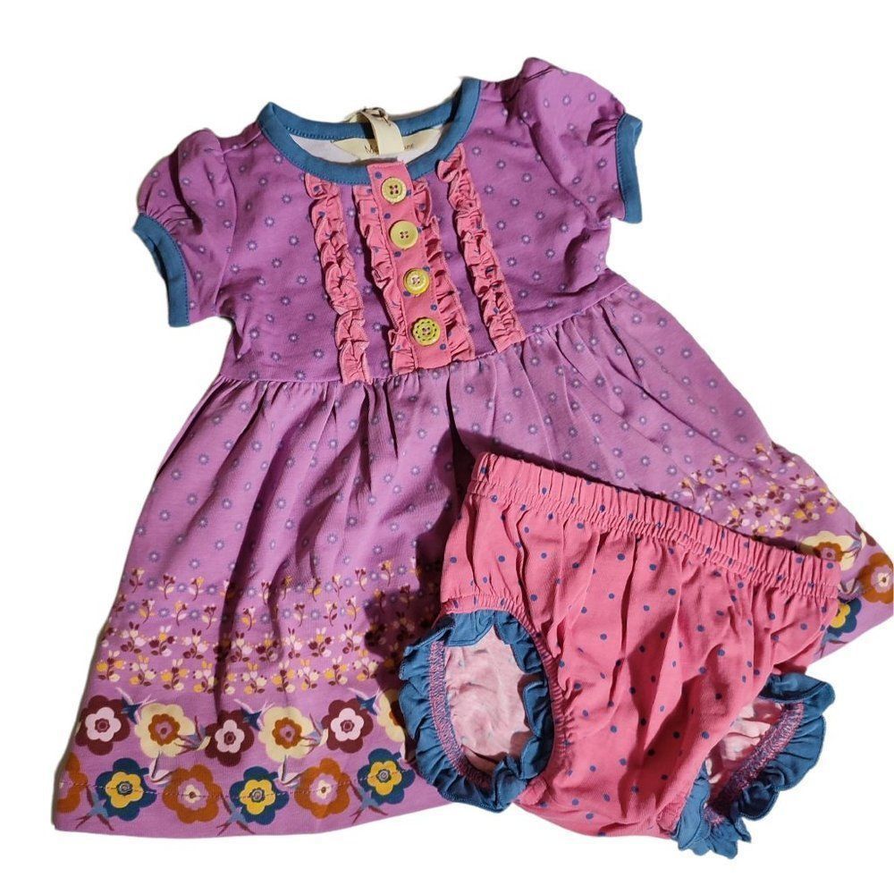 Matilda Jane Two Piece Set Floral Polka Dot Bloomers and Dress Set